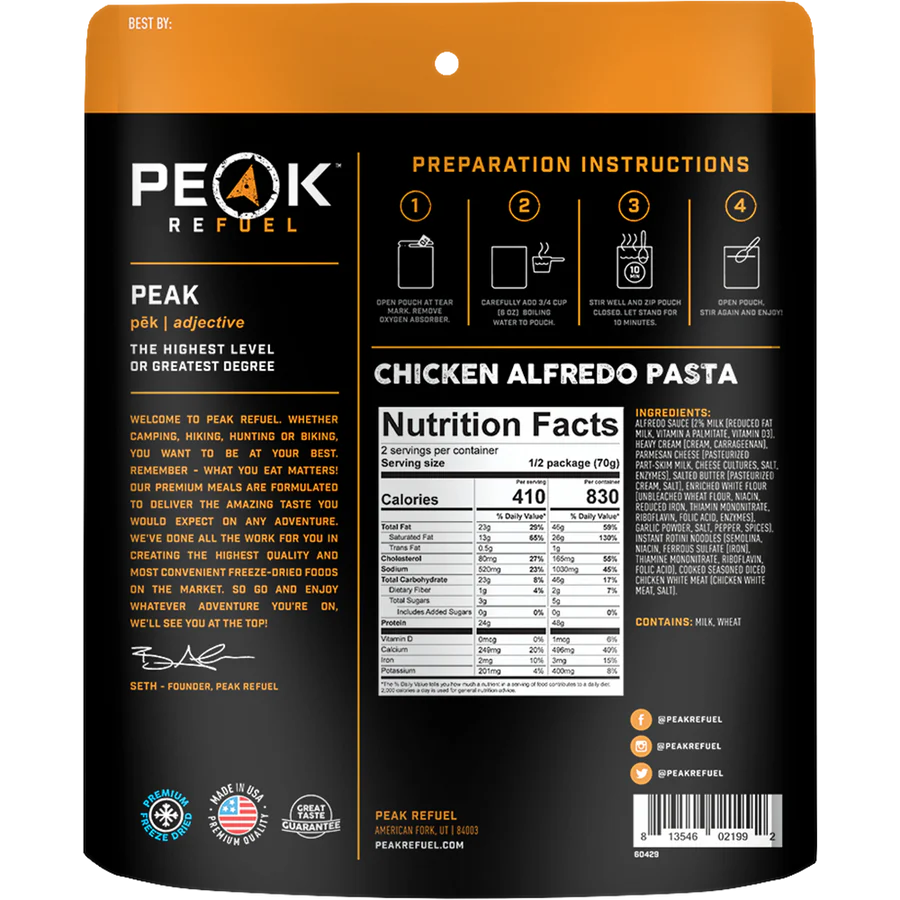 Peak Refuel Chicken Alfredo