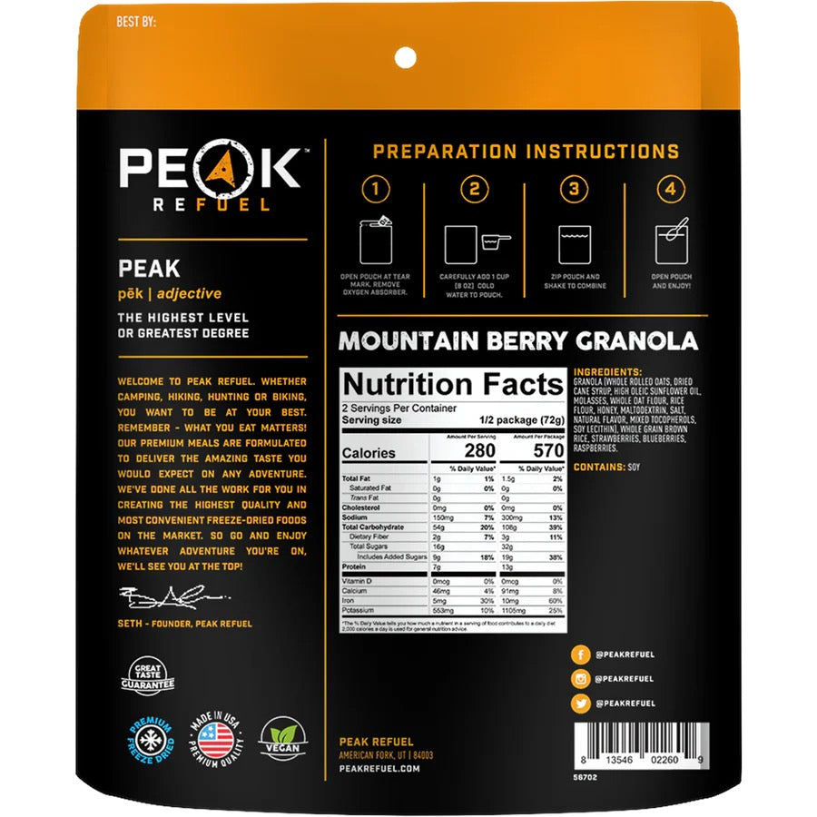 Peak Refuel Mountain Berry Granola (v)