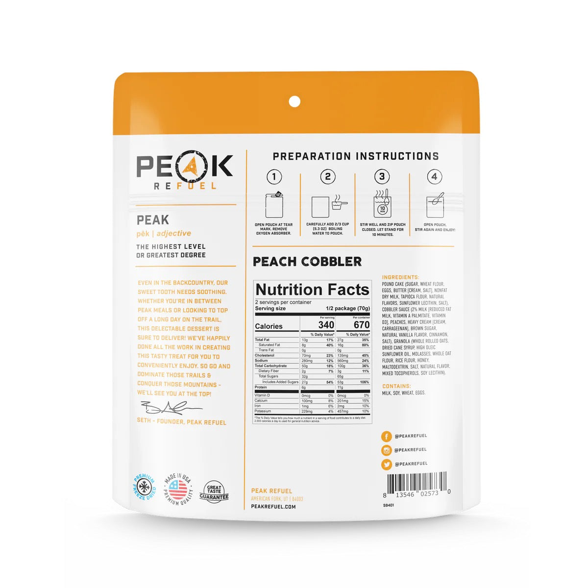 Peak Refuel Peach Cobbler