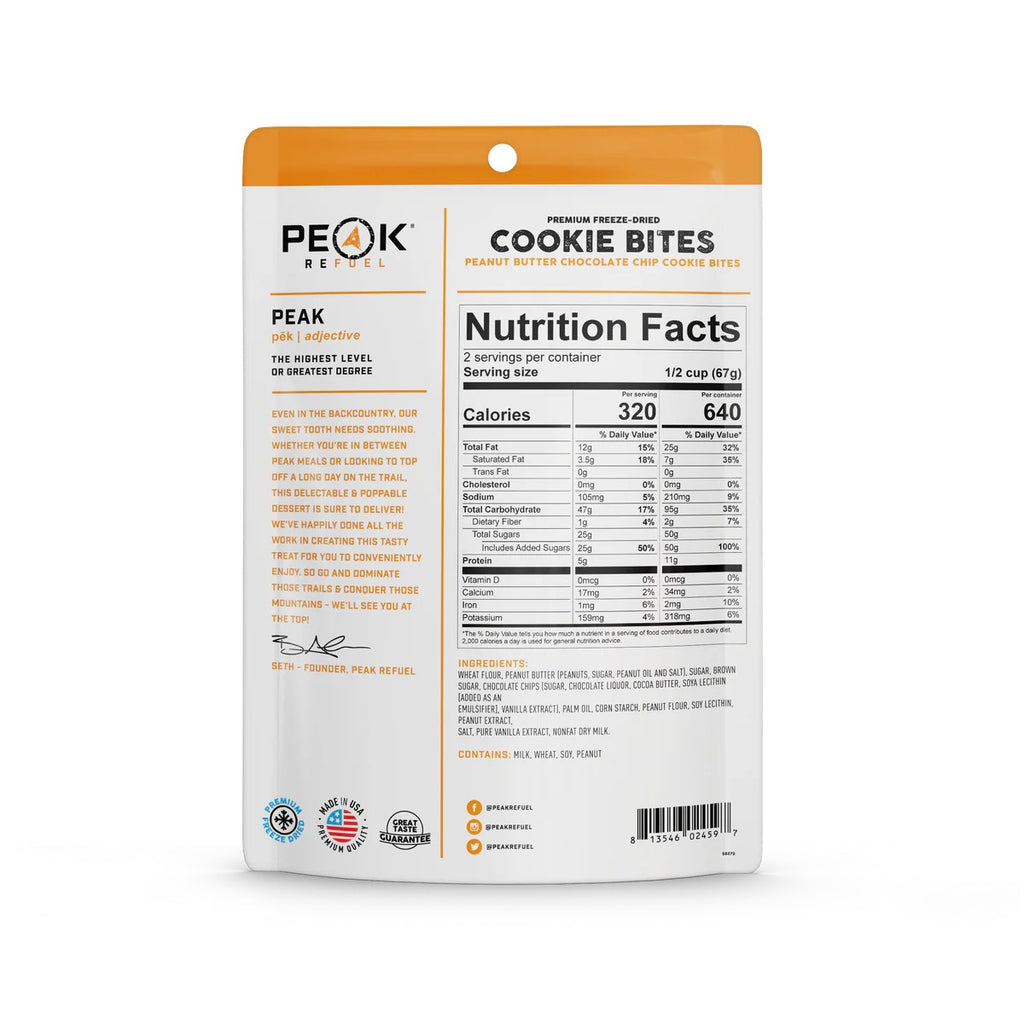 Peak Refuel Peanut Butter Chocolate Chip Cookie Bites