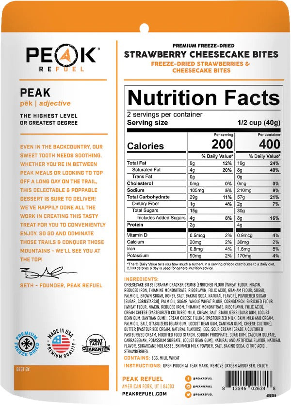 Peak Refuel Strawberry Cheesecake Bites