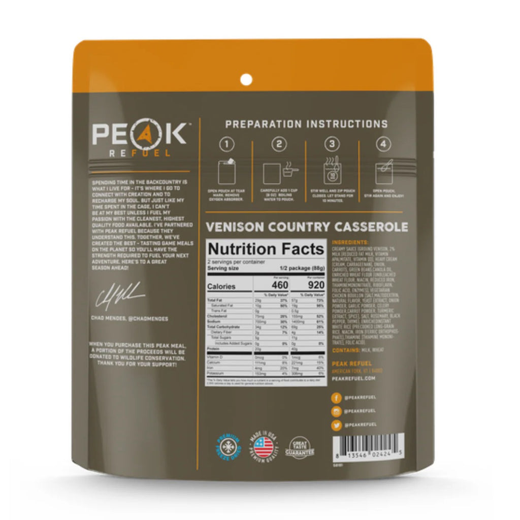 Peak Refuel Venison Country Casserole