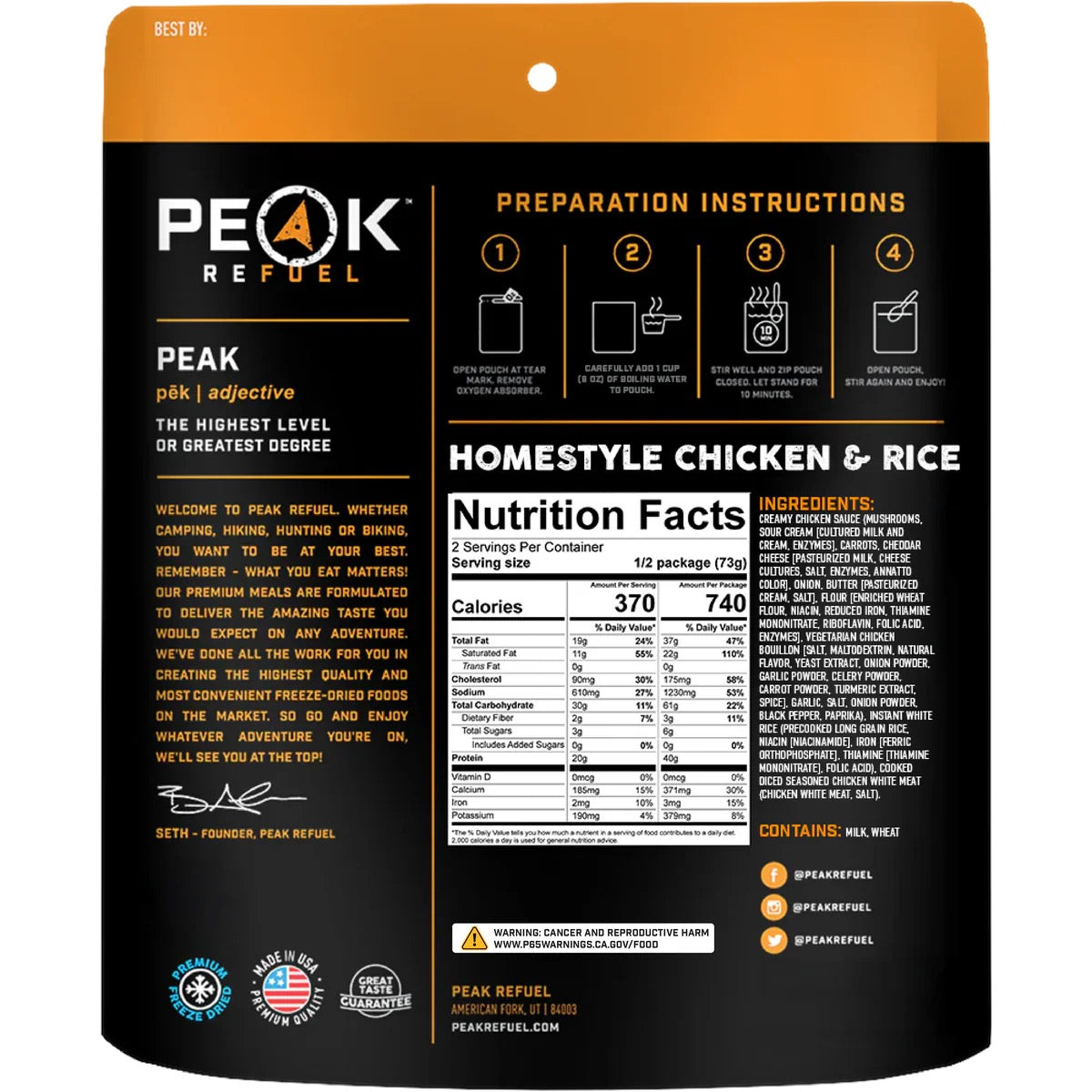 Peak Refuel Homestyle Chicken & Rice
