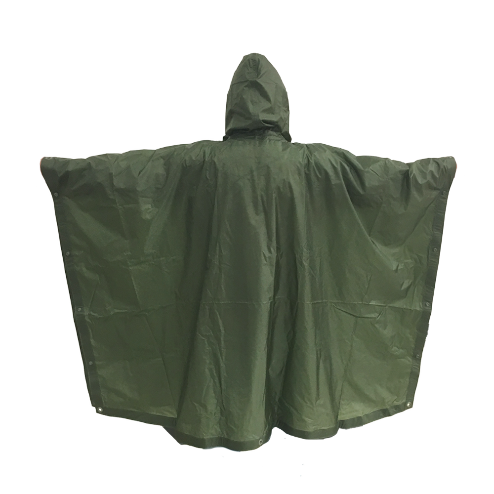 Foliage Green Poncho with Green Snaps