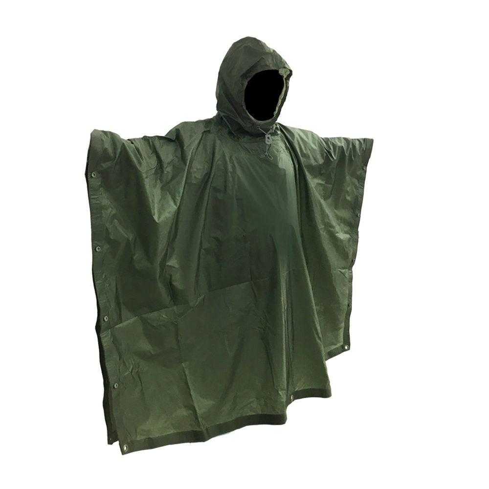 Foliage Green Poncho with Green Snaps