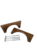 Arched walnut canoe seat drops with hardware included